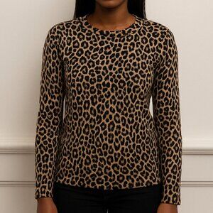 Charter Club 100% Cashmere Leopard Print Sweater | Size M | Luxurious & Timeless